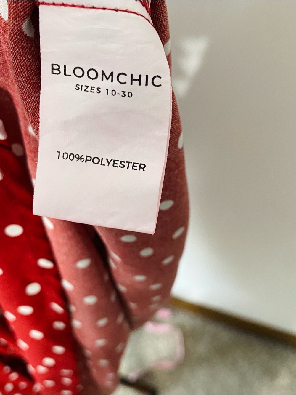 BLOOMCHIC Polka Dot Ruffle Midi Dress - Picture 8 of 9